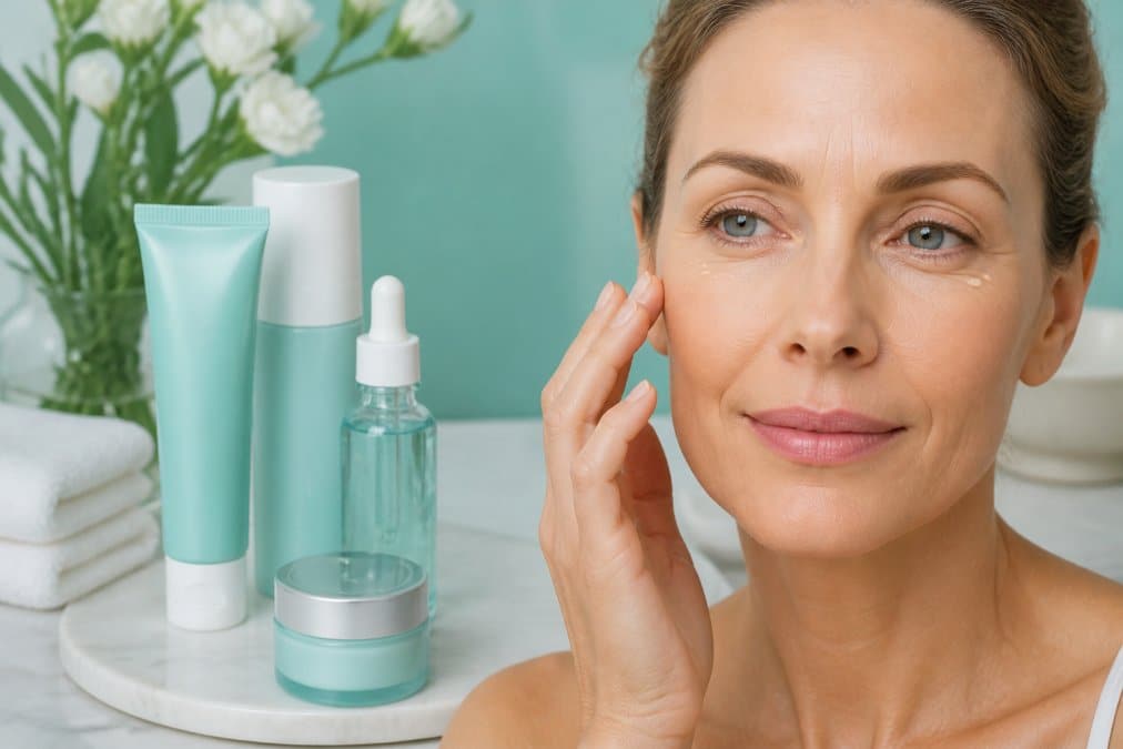 Step-by-step guide to help hide under eye bags naturally using a chilled metal spoon as a cold compress.